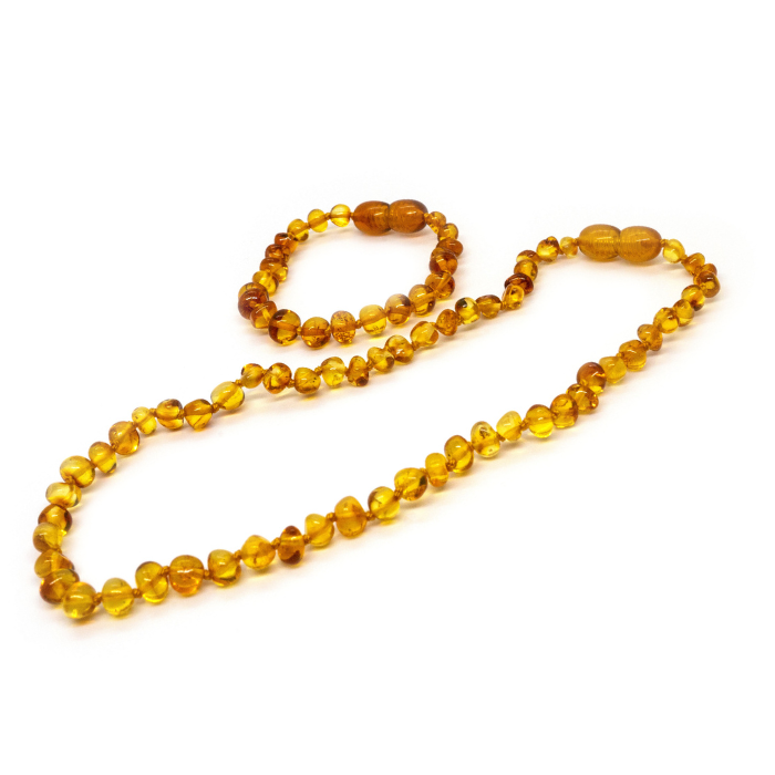 Baltic Amber Teething Necklace 12.5 Inch Polished Honey Baby