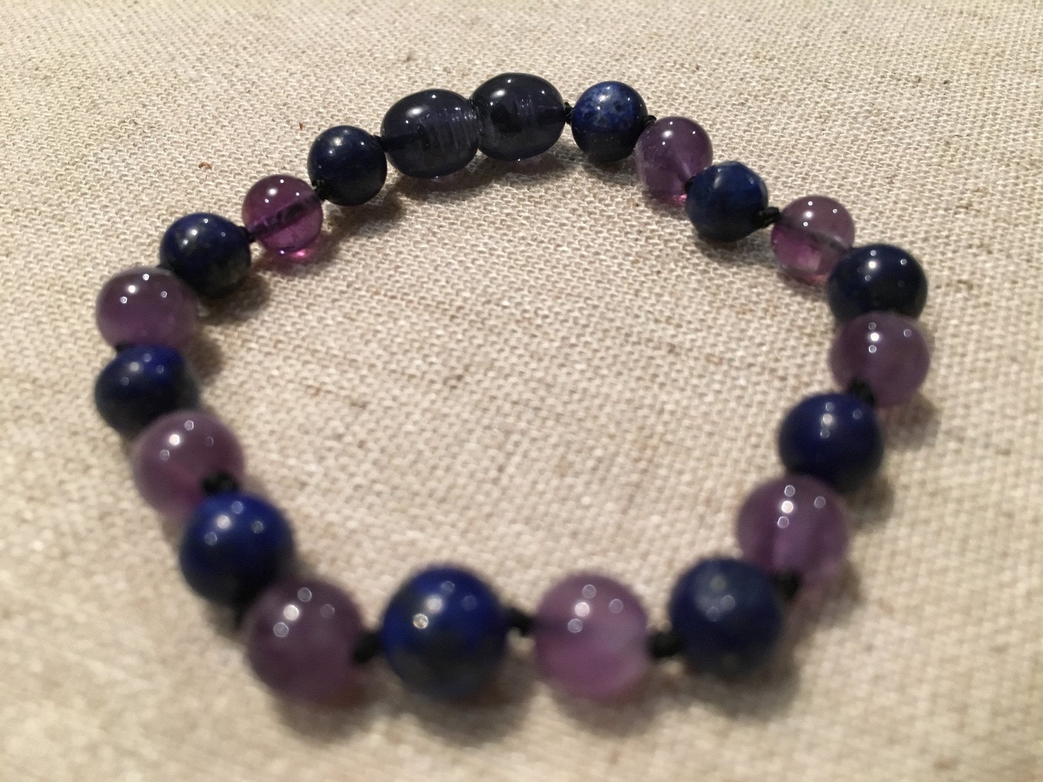 6.5 7.5 8.5 inch Baltic Essentials Bracelet Amethyst Lapis Lazuli Teen