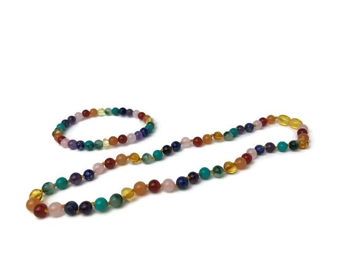 Baltic Amber Teen Adult 17 19 22 inch Necklace Rainbow Honey