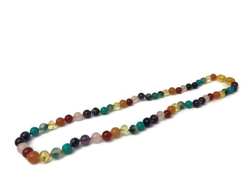 Baltic Amber Teen Adult 17 19 22 inch Necklace Rainbow Honey