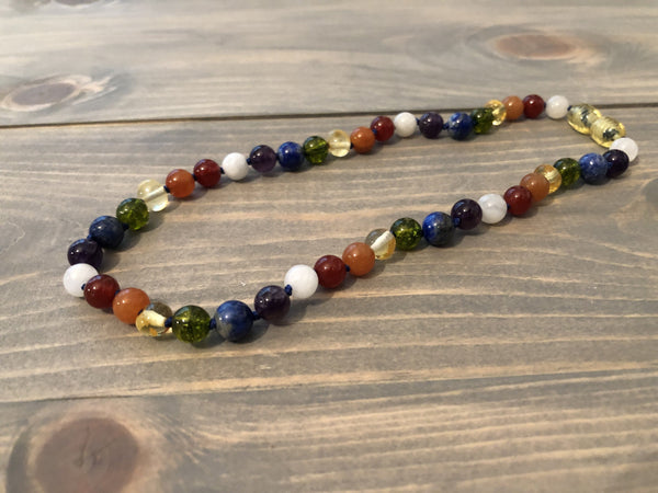 Honey Jasper good and Peridot Necklace