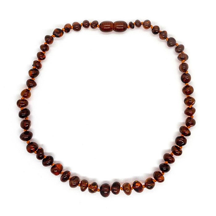 Polished Cognac Baltic Amber Teething Necklace | Baltic Essentials